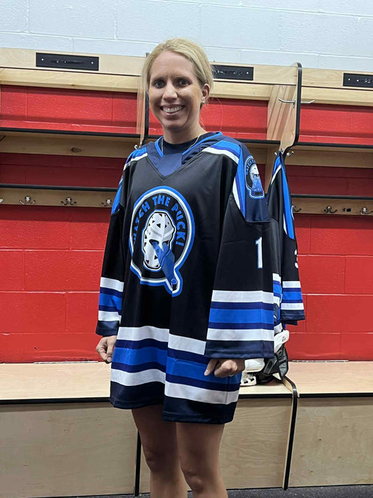 New “Watch The Puck” Goalie Cut Jersey (Price Includes Free USA Shipping)